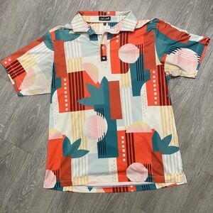 Bad Birdie Albatross Core Performance Polo in an orange green size Medium